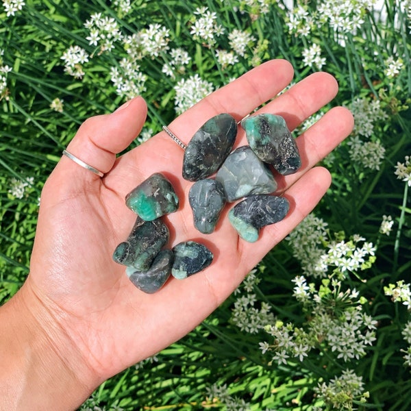 Emerald Tumbled Stones emerald tumbled crystals tumbled emerald healing crystals emerald crystals