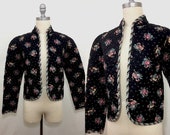 Vintage 70s DeLanthe Calico Quilted Prairie Jacket Extra Small