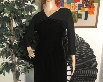 ellen kaye AMAZING 1960/'s METALLIC PLAID wool dress 28 waist F6