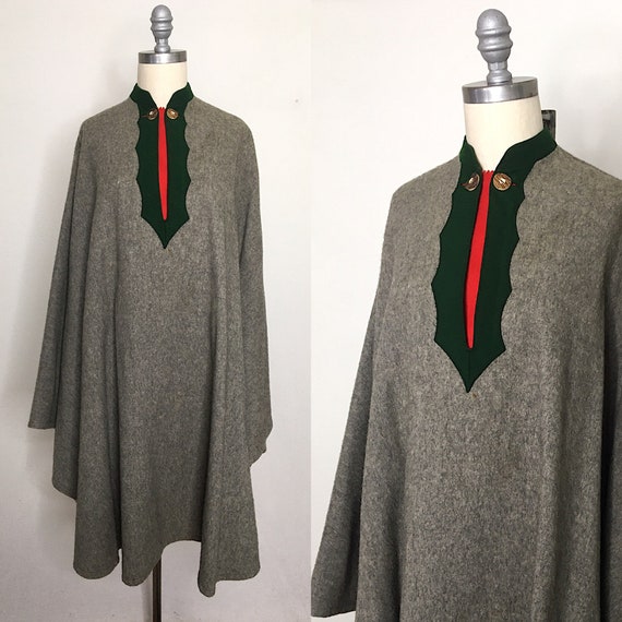 Vintage 40s Austrian Trachten Wool Cape OS AS IS