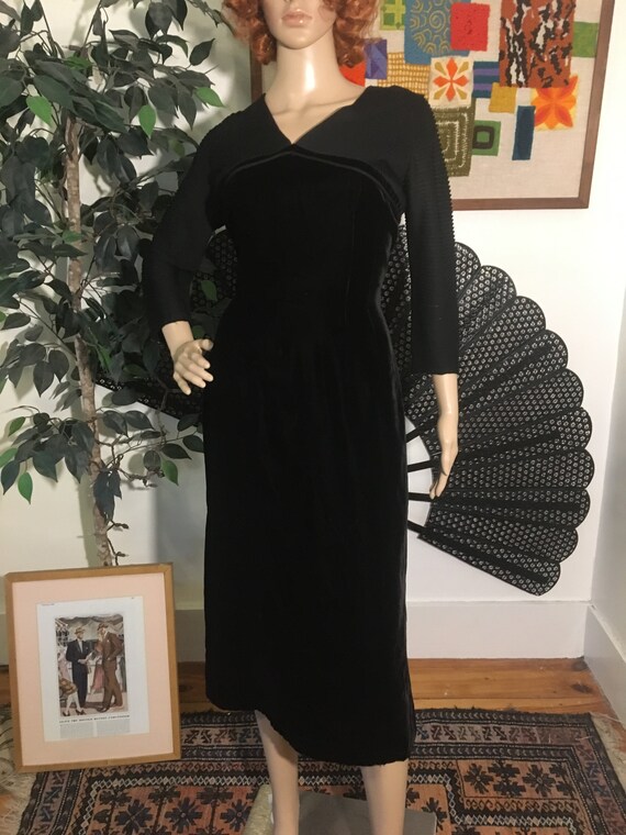 Vintage 50s Harvey Berin by Karen Stark Velvet LBD