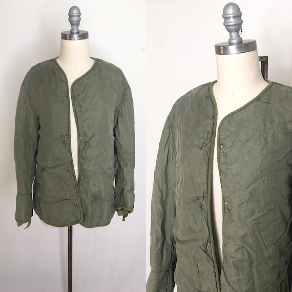 Vintage 50s US Army Liner Jacket Terrycloth Size S