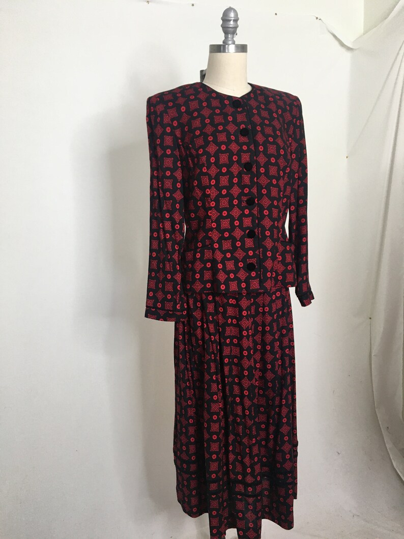 Vintage 80s Lanz Originals Skirt Suit Size Medium