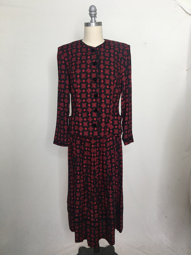 Vintage 80s Lanz Originals Skirt Suit Size Medium