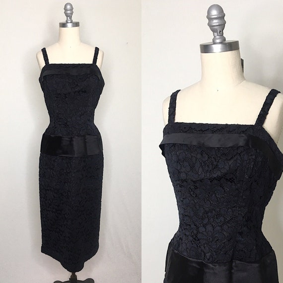 Vintage 50s 60s Suzy Perette Lace Cocktail Dress S
