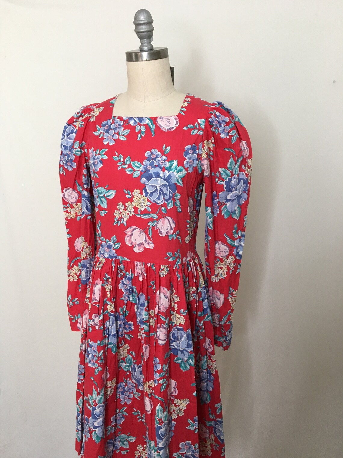 laura ashley 80s floral dress