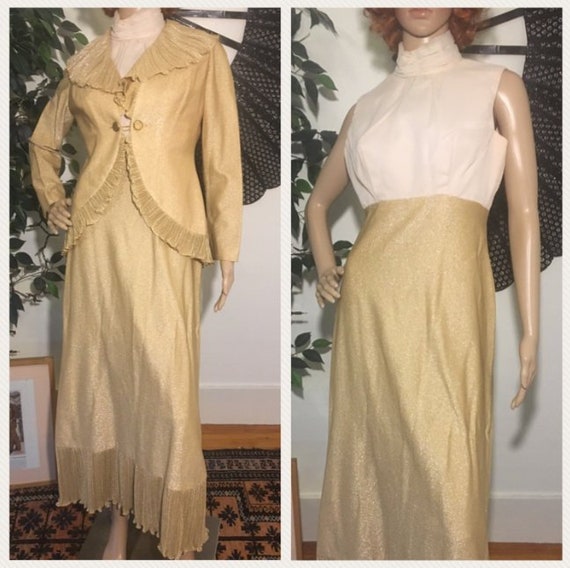 70s gold dress