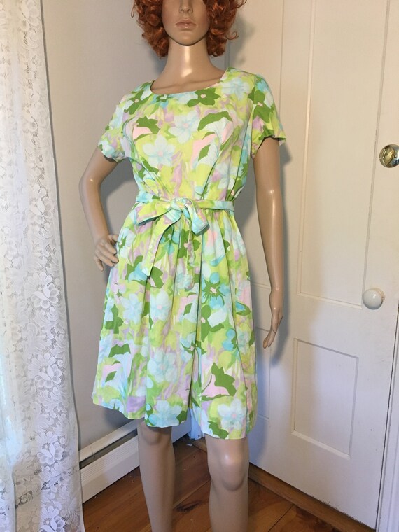 Vintage 60s Leiter's Floral Fit & Flare Sundress M