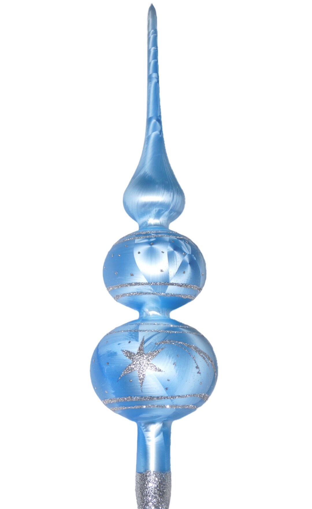 Handmade Christmas Tree Topper blue Silver Comet 13.78 Etsy