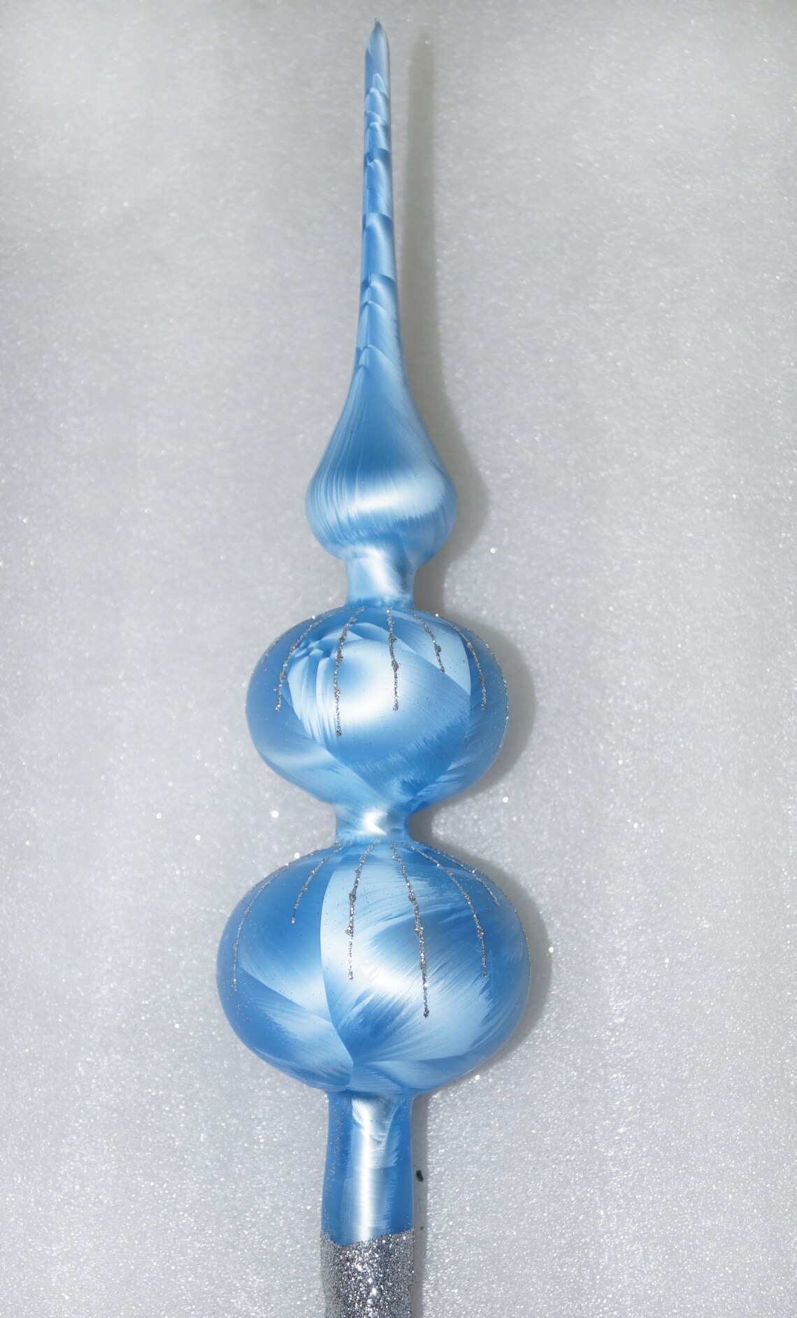 Handmade christmas tree topper blue silver drops 13.78 Etsy