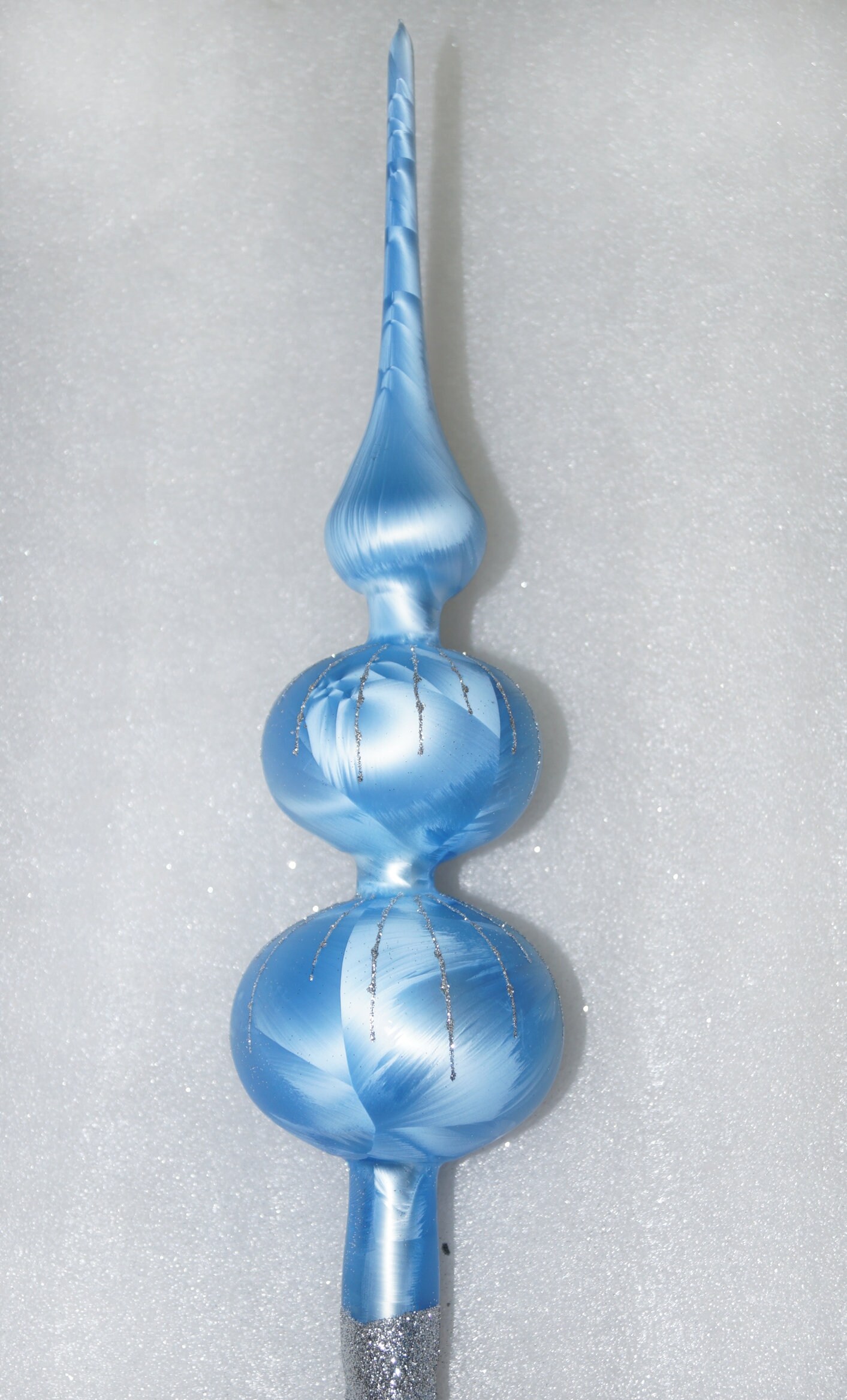 Handmade christmas tree topper blue silver drops 13.78 Etsy