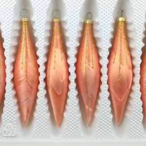 Christmas Ornaments “salmon gold drops” – icycles