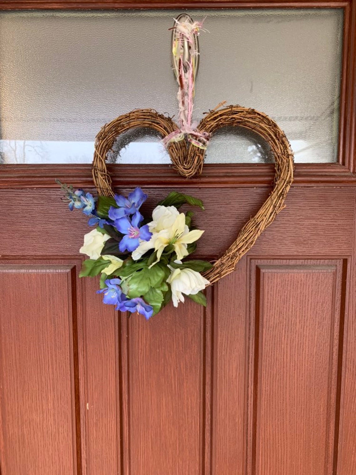 Personalized Heart Shaped Grapevine Wreath Etsy