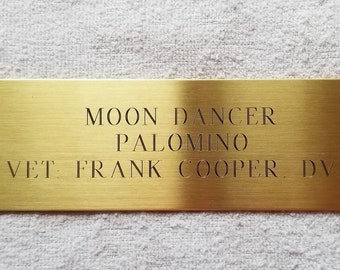 Stall/Stable/Name Plate Brushed Brass Finish