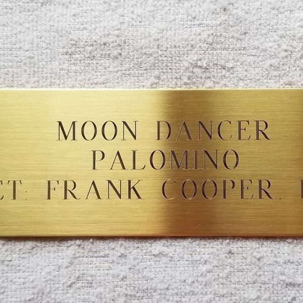Stall/Stable/Name Plate Brushed Brass Finish