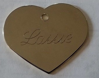 Tag Large Heart Chrome Plated Brass