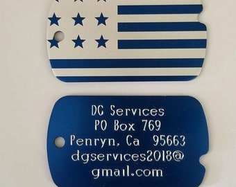 Military ID Tag Blue Flag