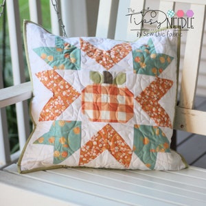 Pumpkin Barn Star Pillow Quilt Printed PAPER Pattern