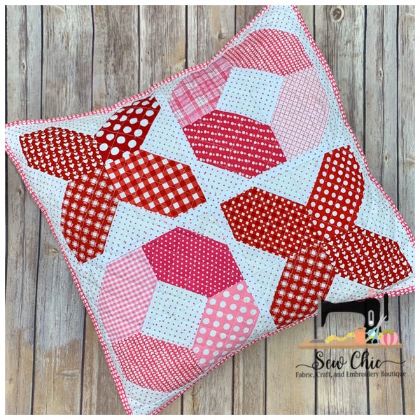 XOXO Valentines Pillow Quilt Pattern PDF Digital Download