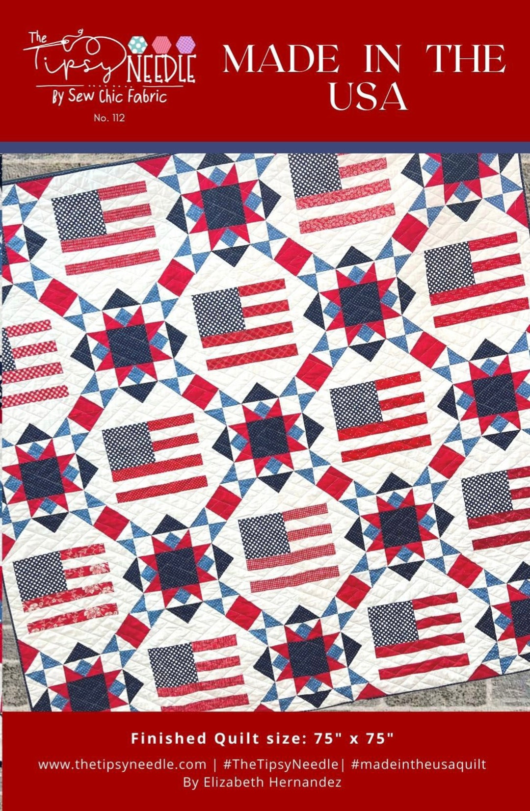 Made in the USA Quilt Pattern PDF Digital Download Tipsy Needle Etsy