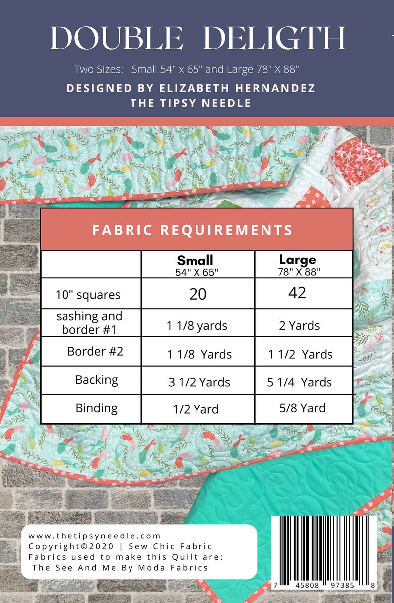 TTN-113 Double Delight Quilt Pattern PDF Digital Download Tipsy Needle ...