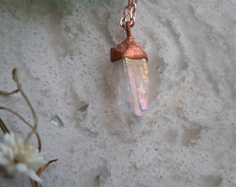 Quartz Crystal Point plated with copper