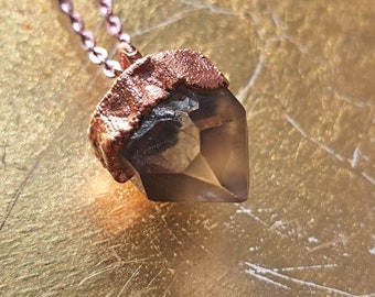 Quartz Crystal Point plated with copper