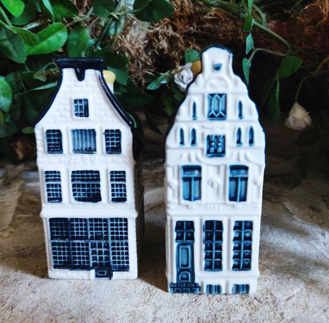 2KLM Collectible Houses 10 11 Blue Delft Dutch Canal House Etsy