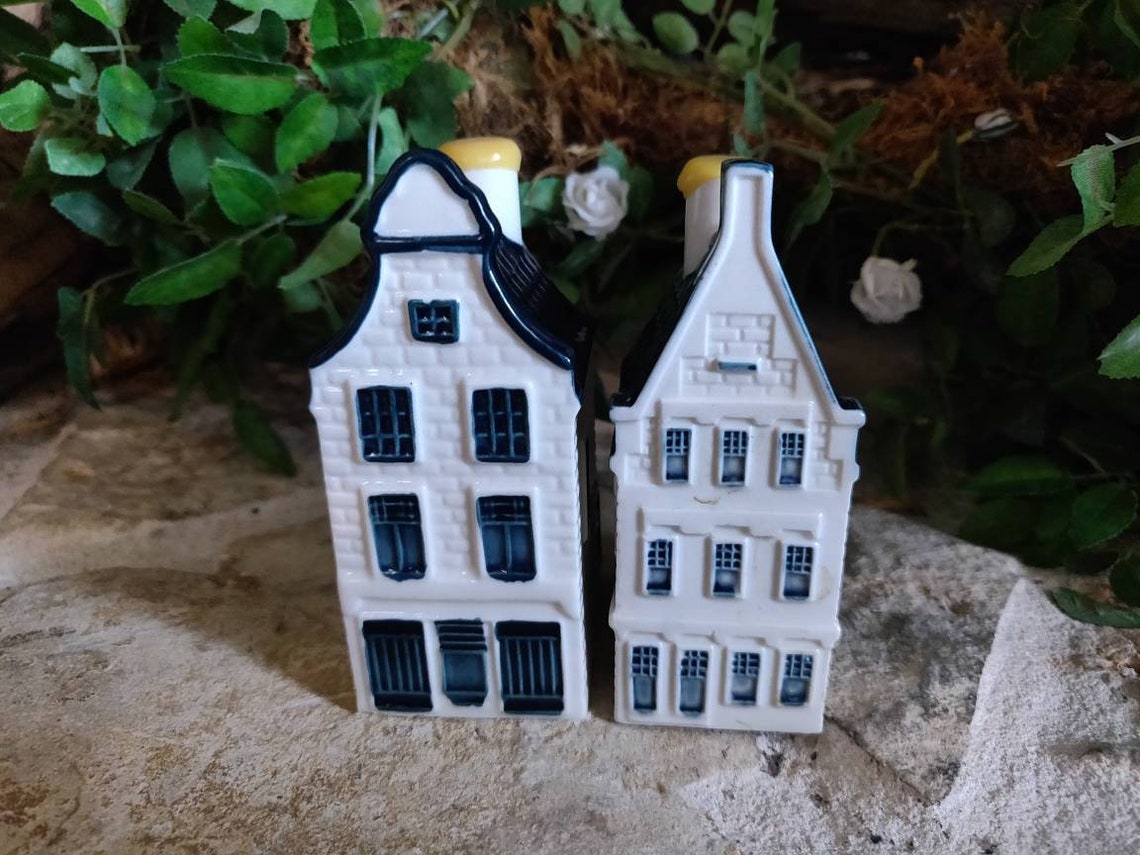 KLM BOLS Houses 30 31 Blue Delft Dutch Canal Collectible Etsy