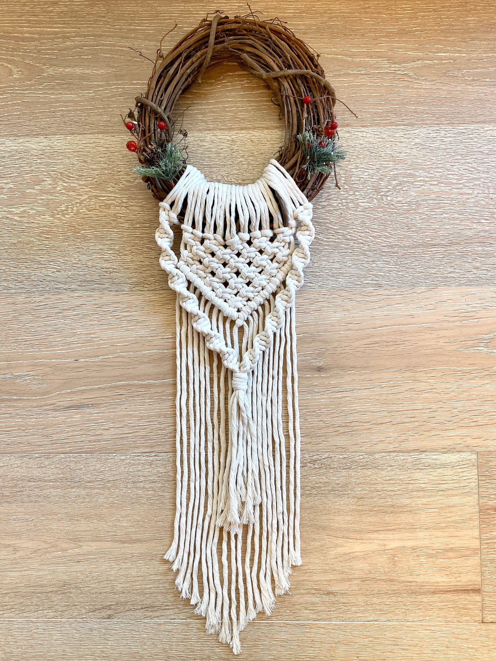 Macrame Christmas Wreath Etsy