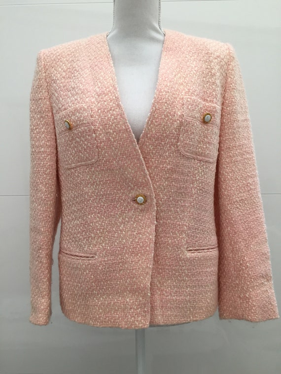 pink tweed blazer