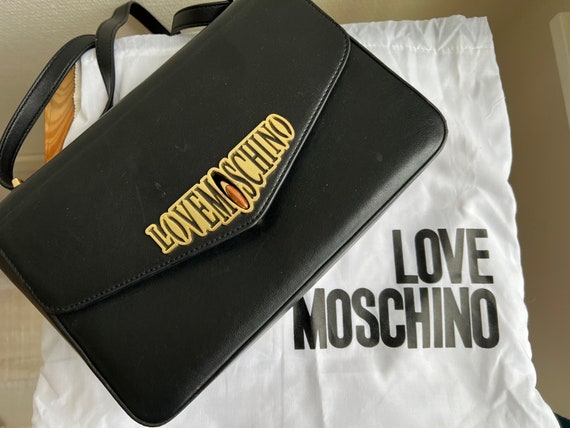 Moschino Classic Shoulder Bag With Golden Letters Etsy