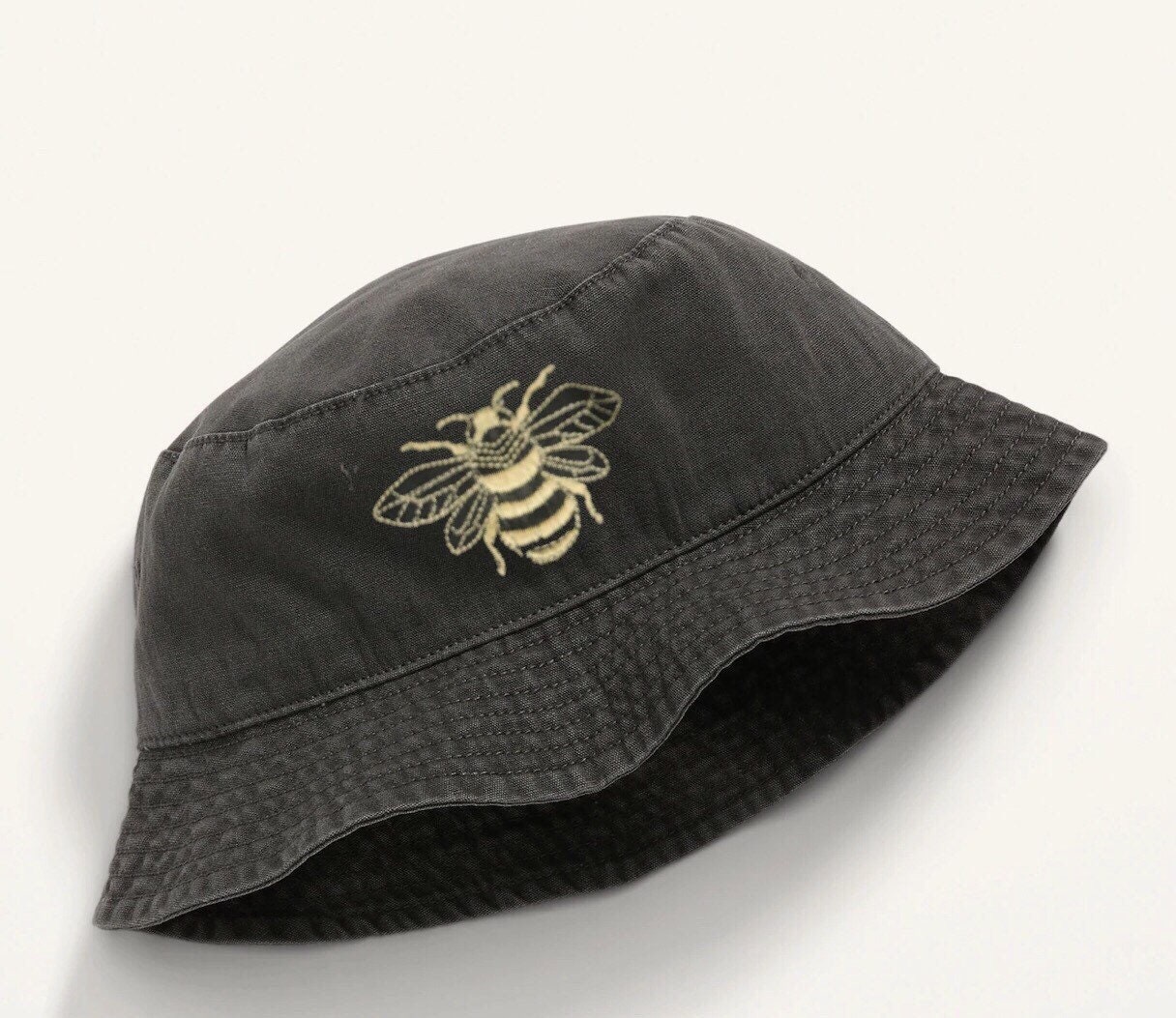 Bee Embroidered Bucket Hat Vsco Girl Cap Summer Beach And Etsy
