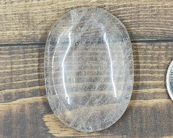 Clear Quartz Worry Stone, Cleansing, Healing, Amplify Energy, Harmony, Psychic Abilities, Clarity, Calmness, Balance, Concentration