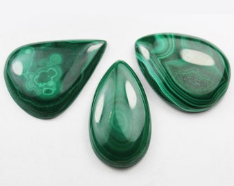 Pear shape tear drop Malachite cabochon AAA grade malachite gemstone Size 43x37mm Malachite loose gemstone