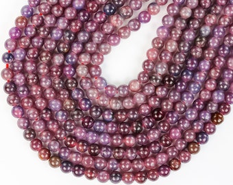 Natural Ruby, 5mm Round Natural Gemstone Beads, 16 Inch, 0.8mm Hole, About 80 Beads