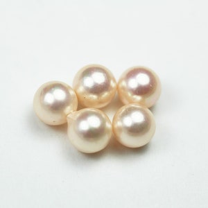 Shell pearl, 3pairs 6mm half drilled pink round, for making earring/ring , hole 1mm