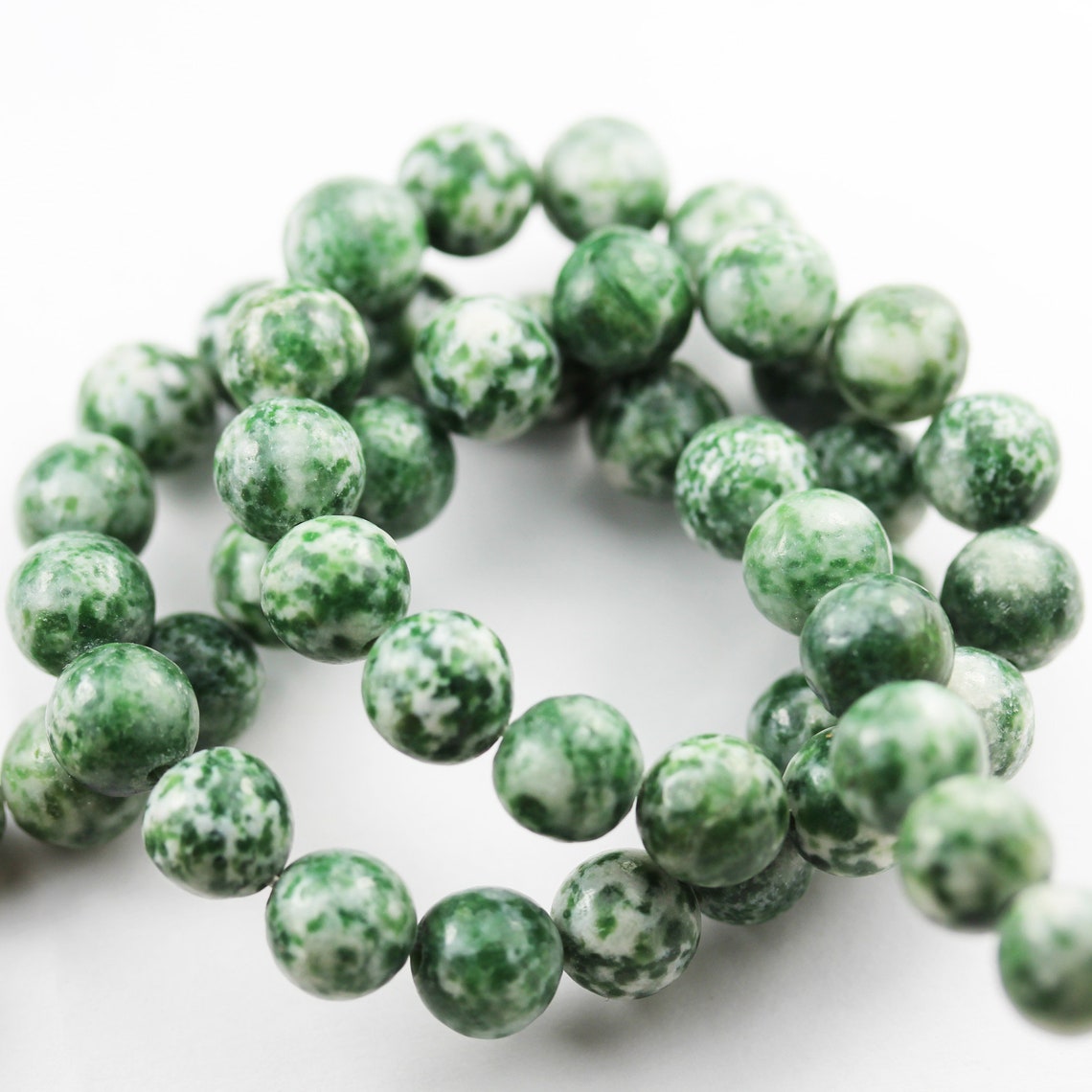 Green Spot Jasper8mm Round Natural Gemstone Beads16inch Etsy