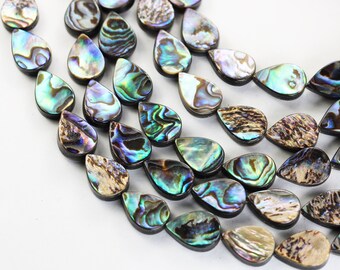 Abalone Muschel, 14 * 10 mm Tropfen Perlen, 28 Perlen, 0.8 mm