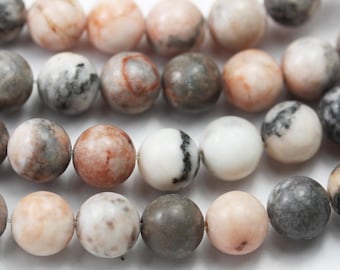 16 Perles Rondes 8mm En Jaspe Sang De Dragon - Grade A - Pierre Naturelle - Neuf Pour Création