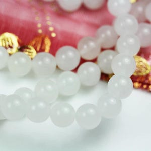 White jade, 8mm round gemstone beads strand ,one full strand , hole 1mm, 16 inch, about 50beads