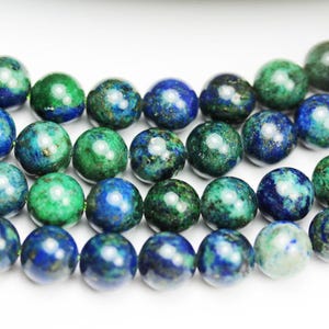 Azurite , 10mm round  gemstone beads strand, one full strand  hole 1mm, 16 inch