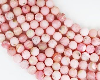 Matt rosa Opal, 10mm runde Edelstein Perlen, 15,5", 1mm Loch, über 40 Perlen