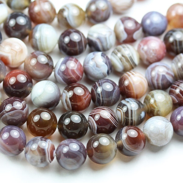 Botswana agate, 8mm round natural gemstone beads strand, hole 1mm, 16 inch, about 50beads