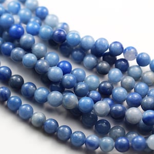 Natuurlijk blauwe aventurijn, ronde edelsteenstreng van 6 mm, 58 stuks, 15,5 inch, gat van 1 mm