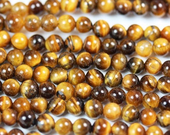 4mm golden  tiger eye, round gemstone strand, one full strand , about 90 bead,0.6mm hole