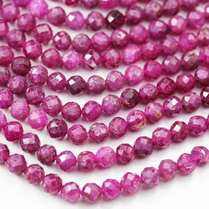 Natural ruby,4mm faceted round natural gemstone beads,90beads, 15.5 inch , 0.6mm hole