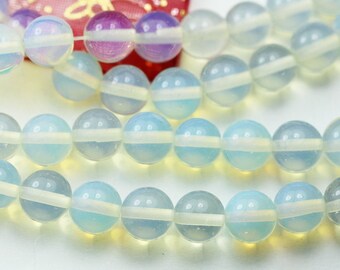 White opalite, 10mm round gemstone beads, one full strand beads,16", about 40 beads