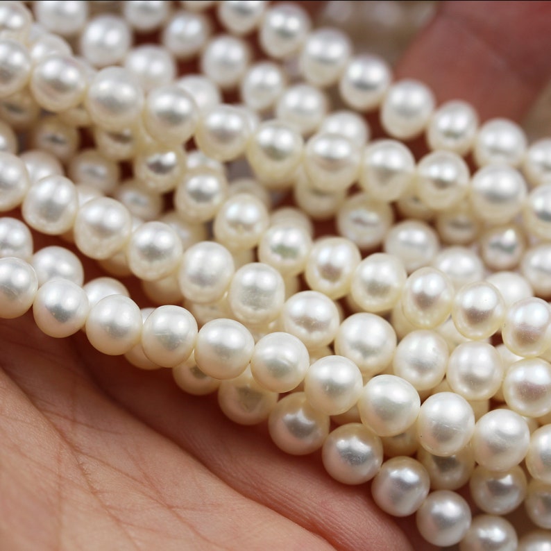 6-7mm White Potato Freshwater Pearl Strands,15.5 inch PLF8245 about 65 beads,0.6mm hole