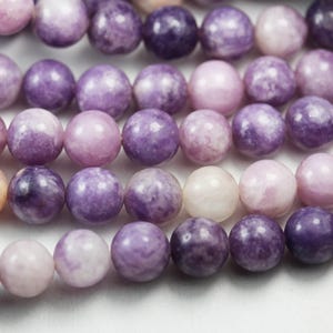 Lepidolite, 6mm round beads gemstone, one full strand about 65 beads,15.5inch, 1mm hole